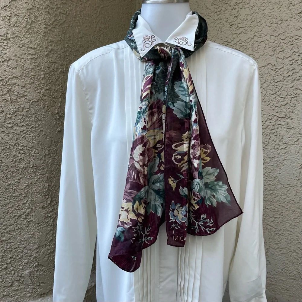 Vintage multicolored Adrienne Vittadini silk scarf